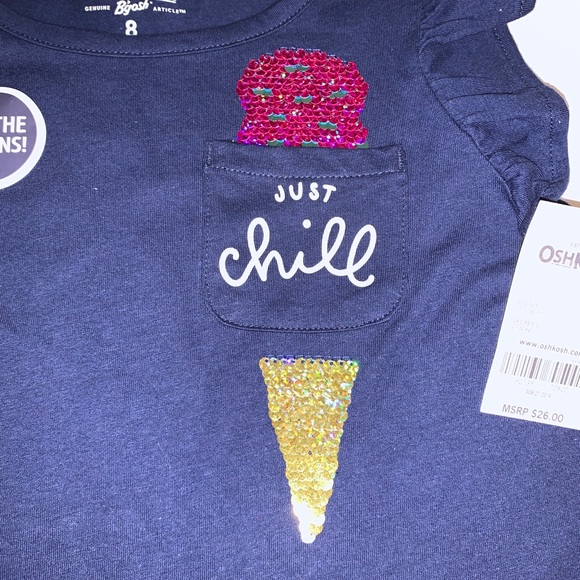 Oshkosh Flip Sequin Just Chill Ice Cream Size: 8 - Picture 2 of 6